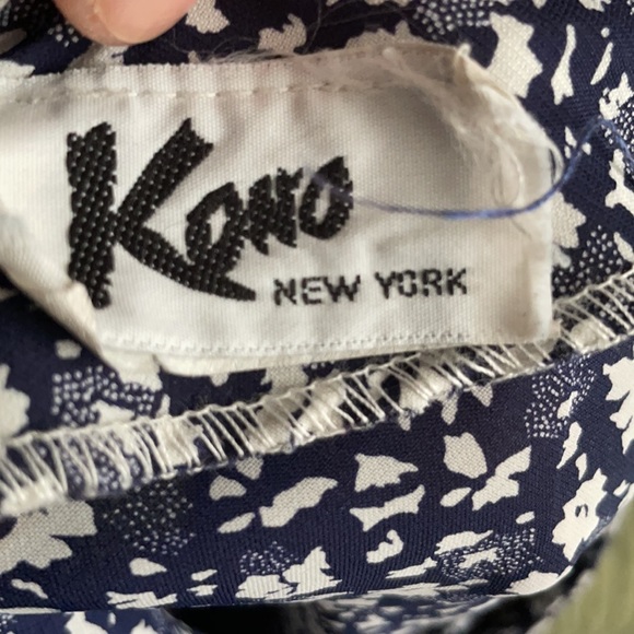 Vintage floral rayon button blouse with tie - Picture 4 of 6